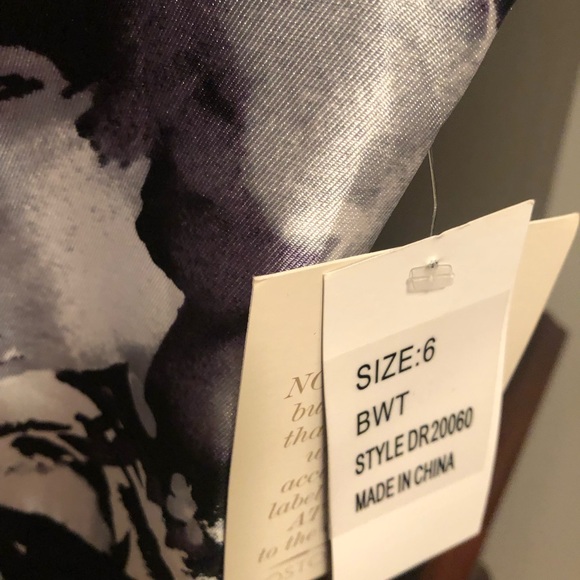 Donna Ricco Black and White Floral Midi Dress - Picture 3 of 5